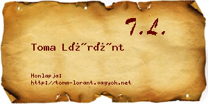 Toma Lóránt névjegykártya