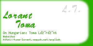 lorant toma business card